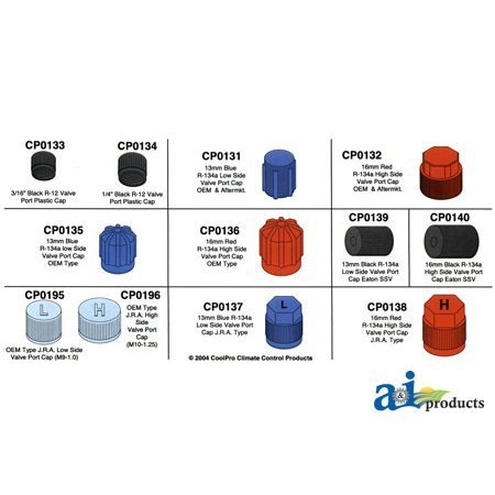 A & I Products 16mm Red R-134a High Side Valve Port Cap OEM & Aftermarket (5 Pack) 3" x2.5" x1" A-CP0132